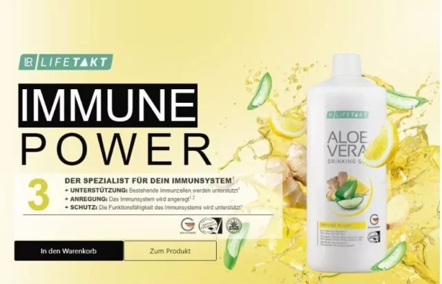 LR Aloe Vera Drinking Gel Immune Plus Vitamin C Zink Energiestoffwechsel Gele