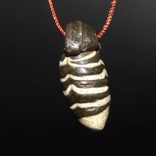 Ancient Mosaic Glass Gabri Bead Pendant with Rare Pattern in good Condition