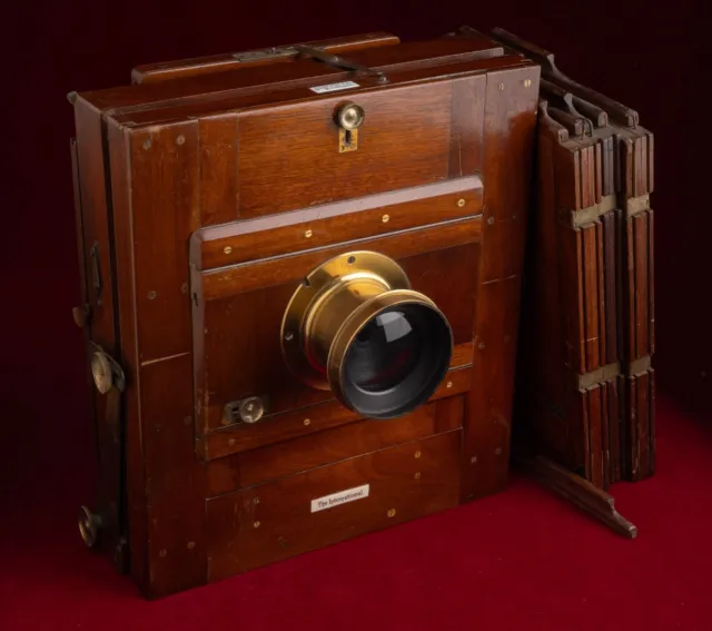 Perken 10x12 Wide Brass Lens w/ 8x10 Wood Lancaster International Field Camera