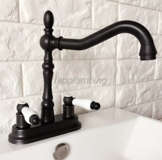 Oil Rubbed Bronze 4 Inch Centerset Kitchen Bathroom Sink Basin Faucet Mixer Tap