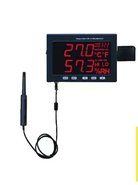 General Tools Data Logging Temperature Humidity Monitor with Probe LRTH185DL1