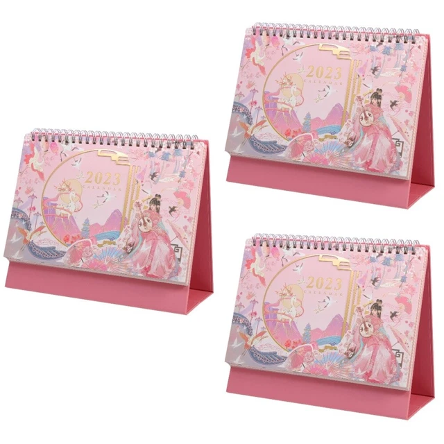 3 PCS Calendario Tavolo 2023 Grande Muro Vintage ▾ Mini Taccuini