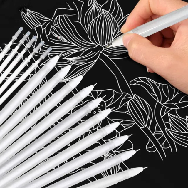 2, 3 or 5 x White Gel Pen Rollerball Art Craft Drawing Marker Gel Pens Manga
