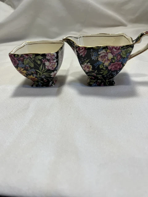 Antique Royal Winton Cream & Sugar Set Grimwades  ‘Nantwich’ Pattern