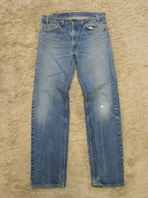 Vintage 80's LEVIS 505 Orange-Tab Distressed Faded Jeans 36x34 (34x32 Actual)