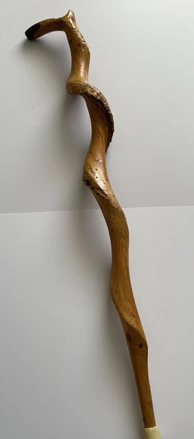 Vintage AMERICAN BURL FOLK ART TREE WOOD KNOT TWISTED WALKING STICK Staff CANE