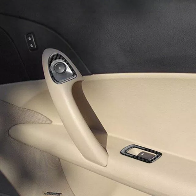 4Pcs For Chevrolet Corvette C6 2005+ Carbon Fiber Door Control Cover Trim 2