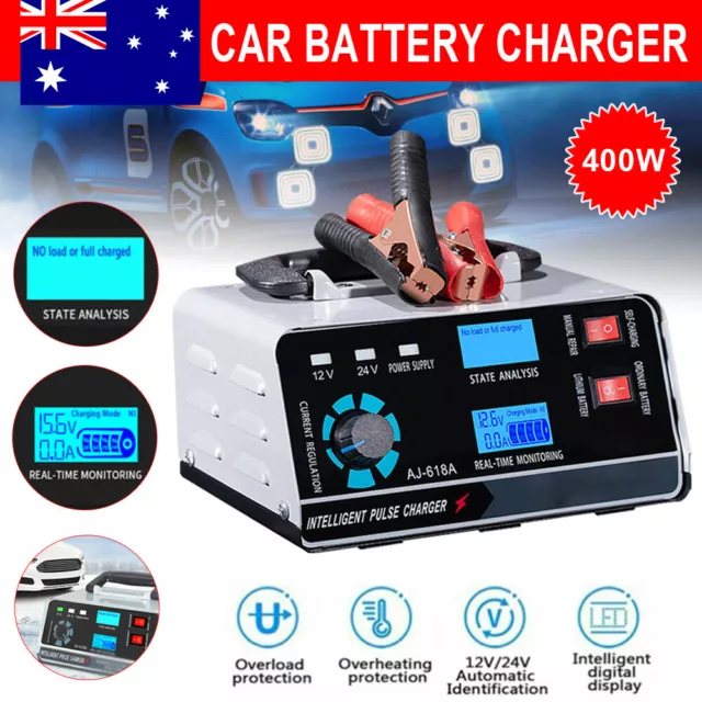 Automatic Car Battery Charger 12V / 24V 30Amp ATV Truck Boat Caravan Motorcycle