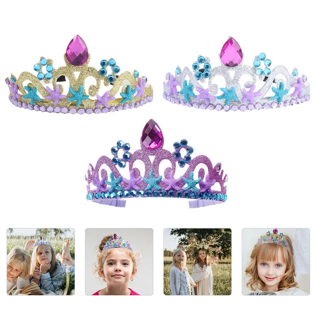3 pz fascia per fronte sirena gomme per capelli per bambini principessa copricapo