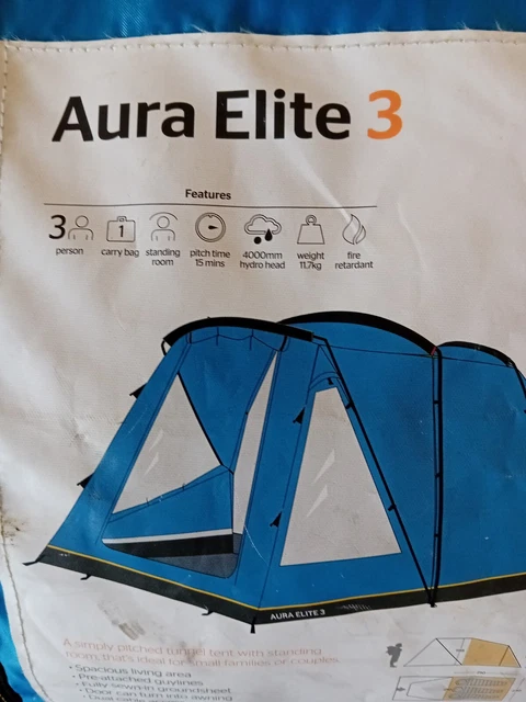 HI GEAR AURA 3 3 man tent standing height with built in porch