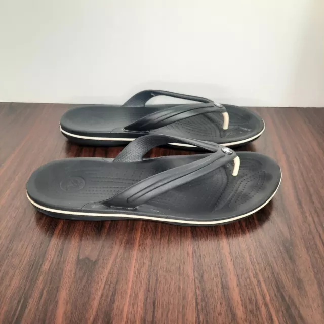 Crocs Crocband Flip Flops Mens Size 12 Sandals Graphite Black Waterproof Thong