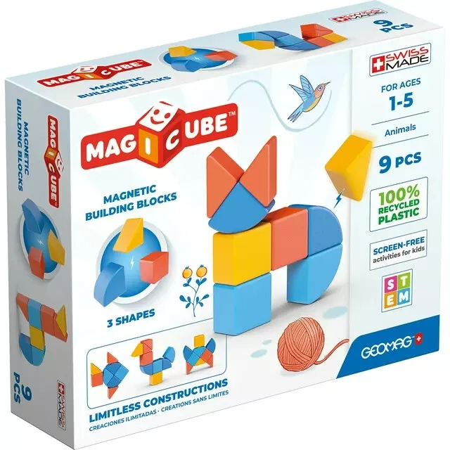 New. Geomag Magicube Shapes Building Set, Recycled, 9 Pieces