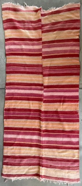 Circa 1880's - 1890's Rio Grande Multicolor Striped Blanket 77" x 34 1/2"