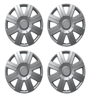 15 Inch Universal Wheel Trims Car Covers Hub Caps Silver Plastic 15” Set Of 4
