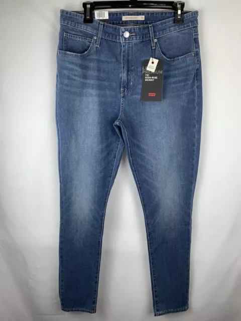 Levi's 721 premium Women's 33 X 30 High Rise sculpt Skinny Jeans blue $98 New