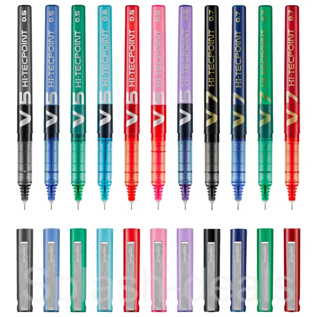 Pilot Hi-Tecpoint V5 / V7 - Liquid Ink Rollerball Pens 0.5 0.7 - All Colours