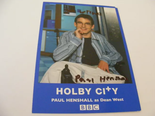 PAUL HENSHALL Signed HOLBY CITY Cast Card Photo Autograph Dean West