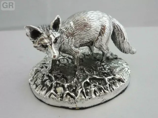 Stunning Hallmarked Sterling Silver Fox Statue 3