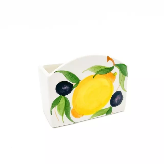 BASSANO Céramique Figure Citrons Avec Olive Support pour / Porte-éponge 9 CM En