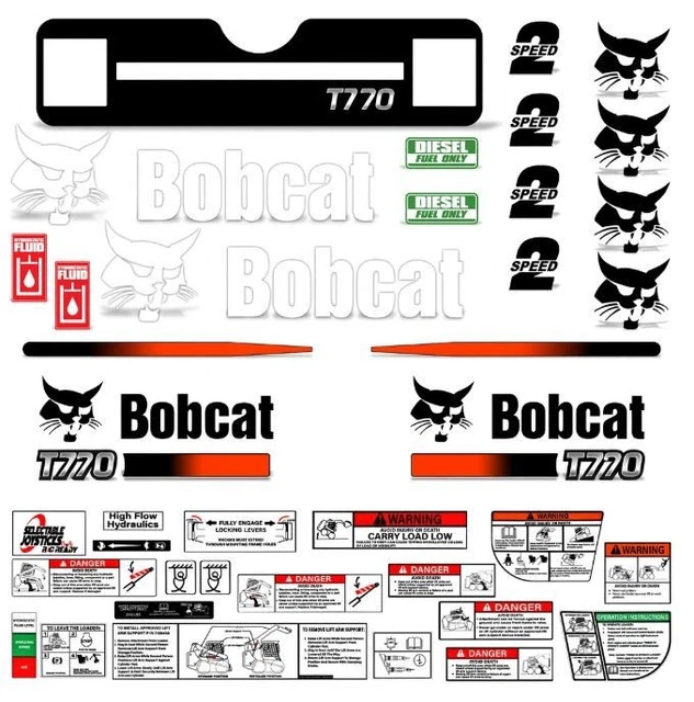 Decals For Bobcat Skid Steer Loader Aftermarket Multi-Color