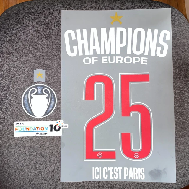 Flocage PSG Officiel 2026 Ldc Doué Adulte Ucl Nameset kvaratskhelia