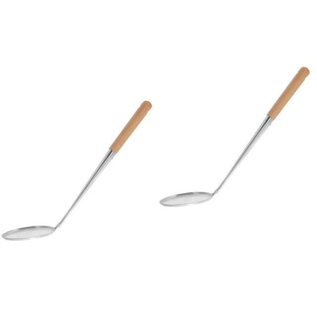 Set 2 cucchiai da torta in acciaio inox acciaio inox antiruggine stampo snack fritto argento