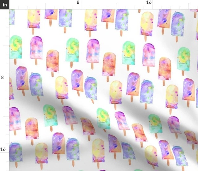 Watercolor Rainbow Summer Candy Melting Spoonflower Fabric by the Yard
