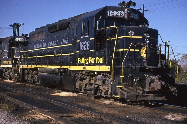 Original 1974 Kodachrome Railroad Slide Scl Seaboard Coast Line 1626 Emd Gp40