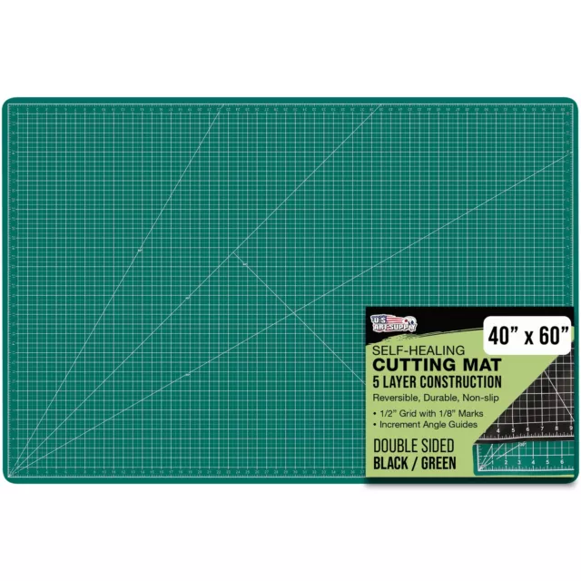 40" x 60" GREEN/BLACK Self Healing 5-Ply Double Sided Durable Cutting Mat