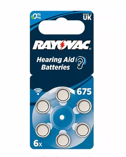 Rayovac Extra Mercury Free Hearing Aid Batteries 6 Pieces Size 675 Batteries