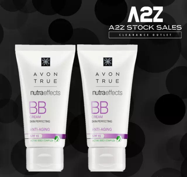 2x Avon True NutraEffects BB cream Skin Perfecting Anti-Aging SPF15 EXTRA LIGHT