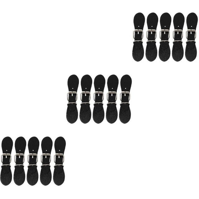 15 Pairs Metal Buckle Pu Wooden Sewing Buttons Toggle Buckles Sweaters