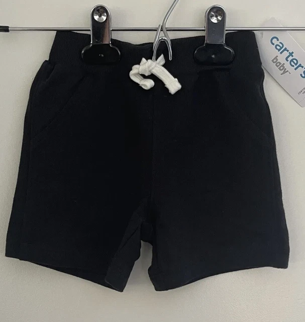 Carters Baby Boys Elastic Waist Pull-On French Terry Shorts Black 9 M 12 M NWT