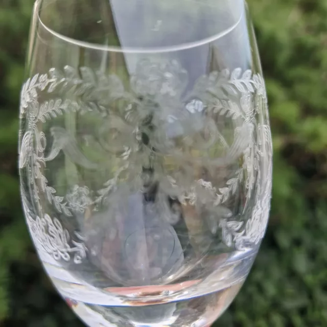 2x Anciens verres à pied cristal ciselé verres ballons à vin blanc transparent H 3