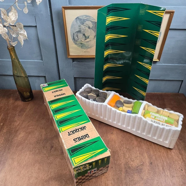 Boîte De Jeu De Dames Et Backgammon En Bois - Avec Jetons, Dés Et Godets En Cuir, Plateau 2-en-1