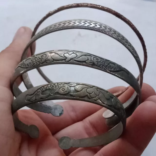 Lot Of 4 Ancient Viking Solid Bracelet Authentic Military Artifact Amazin