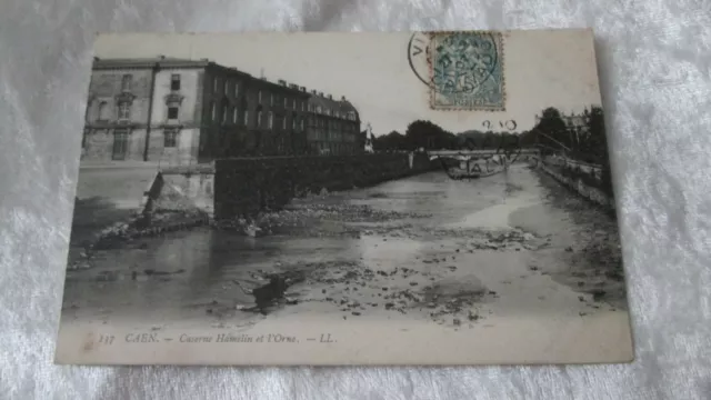 CPA carte postale CAEN / Caserne Hamelin et l' Orne 1907