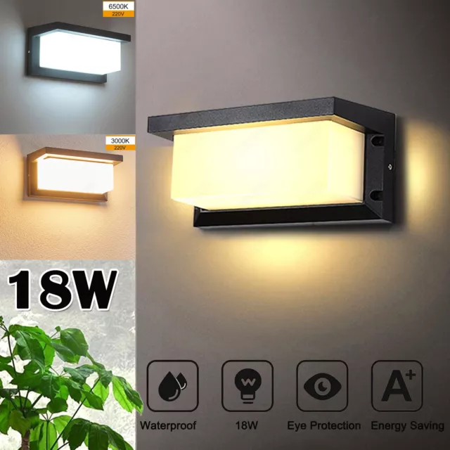 18W LED Außenleuchte Wandlampe Rauchlose Gartenleuchte Außenlampe Wasserdicht