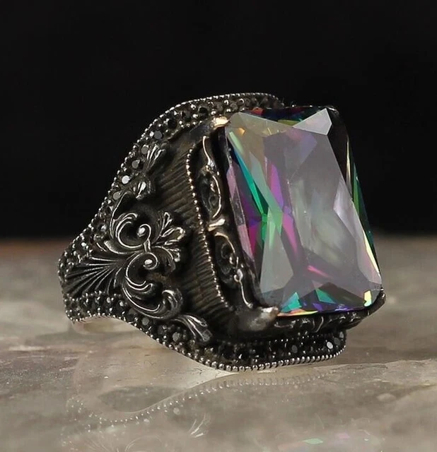 Bague pour homme mystique Bague pour homme faite à la main en argent...