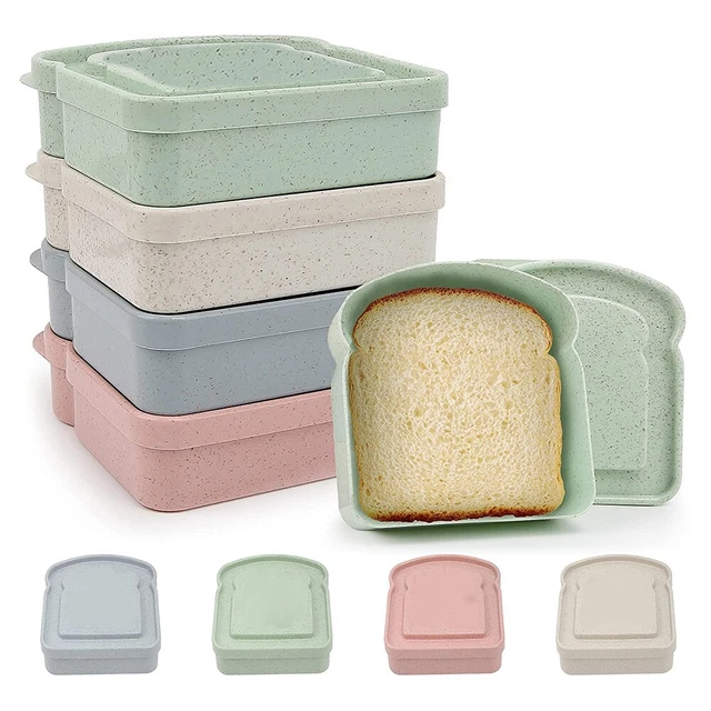 4 Contenitori Per Sandwich In Acciaio Inox 304 – Scatole Per Pranzo Ermetiche Con Coperchio In Silicone, 15.5x15.5x6.5 Cm, Lavabili In Lavastoviglie