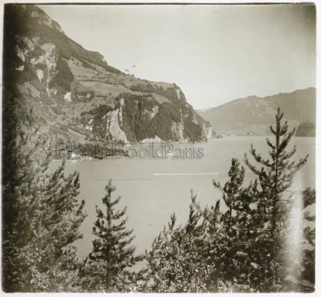 Suisse Alpes Montagne Photo G3 Plaque de verre Stereo Vintage