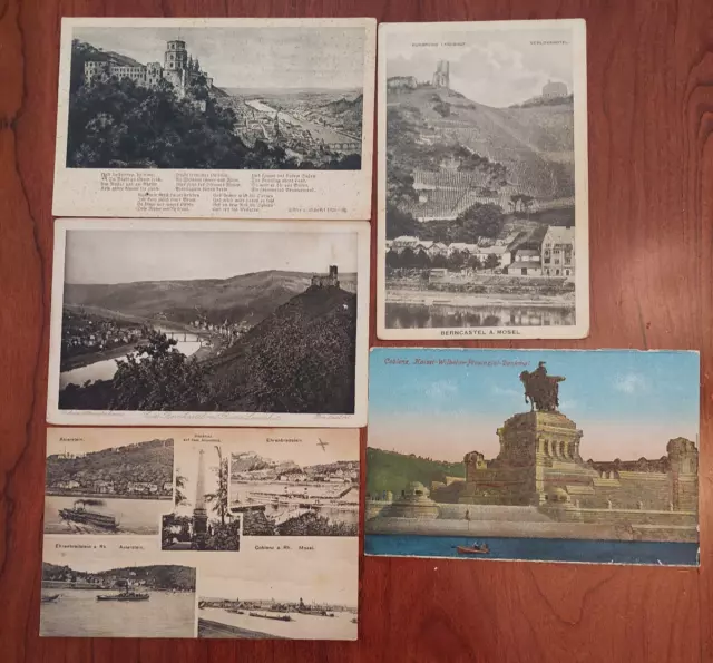 5 vintage postcards lot (early-mid 1900's); Europe Germany Cities