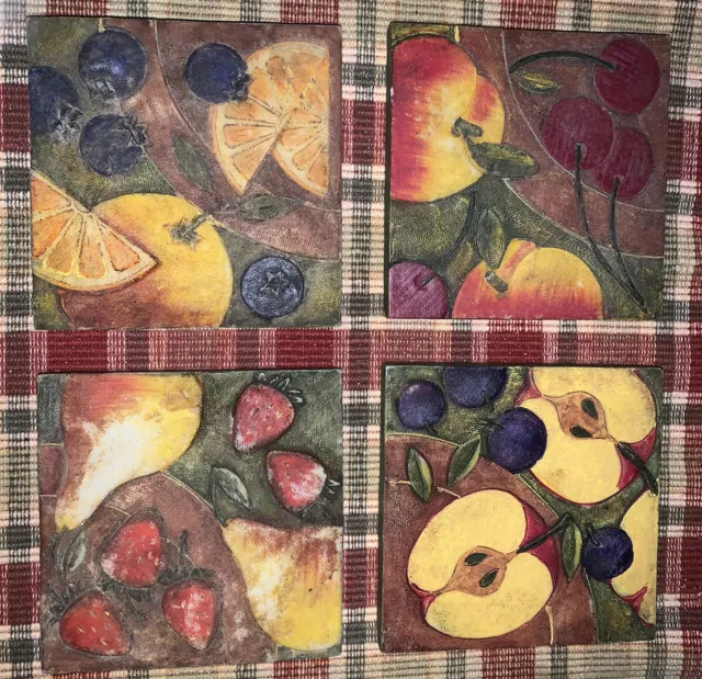 MONTAÑAS RUSAS DE FRUTAS, juego de 4 compuestos/yeso