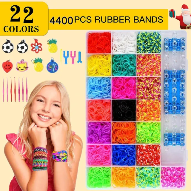 1200 LOOM BANDS Rubber Refill Kit DIY Magical Bracelet 48 S Clips 4 Hooks  Bandz
