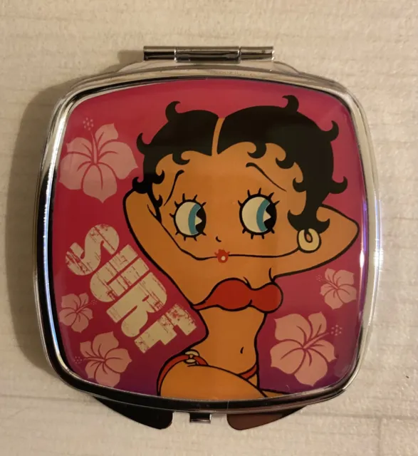 Official Betty Boop Pink Surf Folding Make Up Cosmetic Compact Mirror