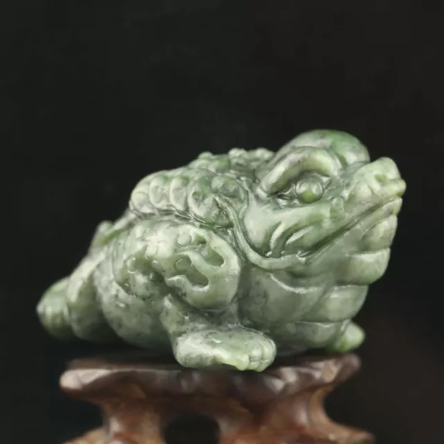 China old natural green jade hand-carved statue dragon jin chan pendant d12 3
