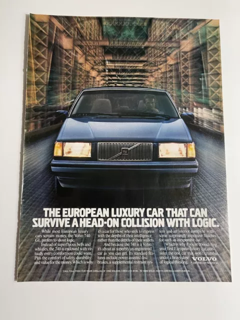 Vintage 1990 Volvo 740 GL vintage print Ad -Ad Only