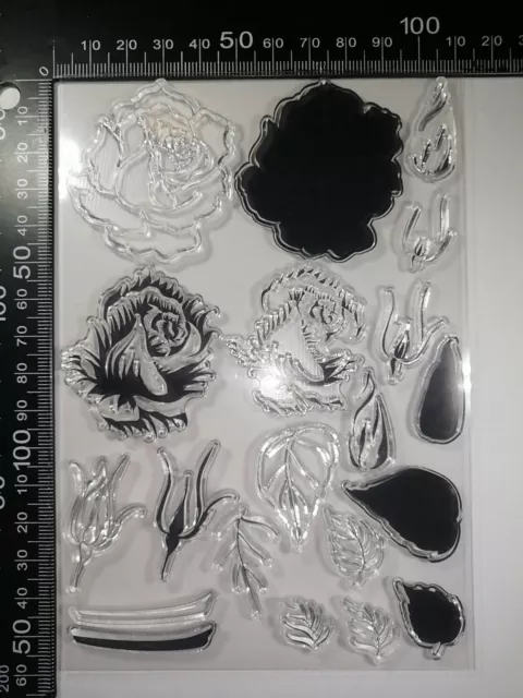 Colour Layering Rose Leaves Ink Stamp Cardmaking Scrapbooking Journal Home Decor