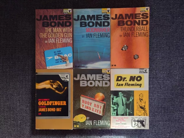 James Bond PAN Books Ian Fleming x 6 Vintage