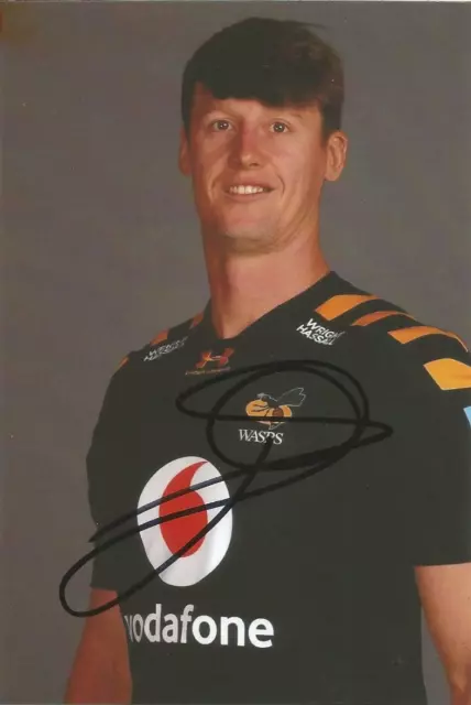 WASPS RUGBY UNION: JAMES GASKELL SIGNED 6x4 PORTRAIT PHOTO+COA